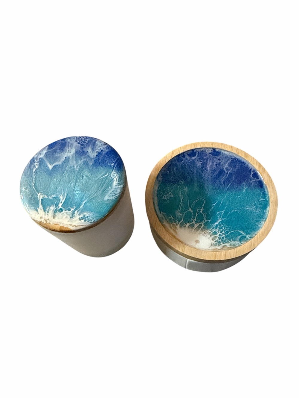 Handcrafted 🌊 Resin - Candle & Jewelry Holder
